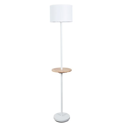 Торшер Combo A4056PN-1WH Arte Lamp со столиком белый 1 лампа, основание бежевое белое в стиле современный классический
