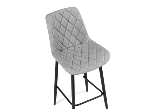 Полубарный стул Баодин К Б/К крутящийся светло-серый / черный 517143 Woodville, серый/велюр, ножки/металл/чёрный, размеры - ****500*580 фото 6