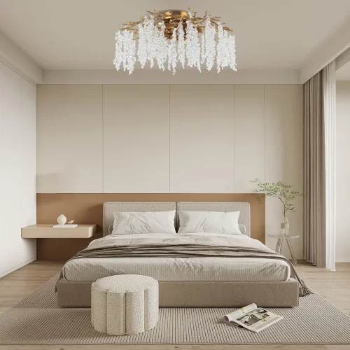 Люстра потолочная Милано-3 23312.850.7.G9.D IB Артемилано прозрачная на 7 ламп, основание бронзовое в стиле флористика современный ветви фото 2