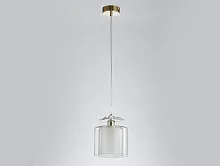 Светильник подвесной 4401/S gold Newport прозрачный белый 1 лампа, основание золотое в стиле классический 