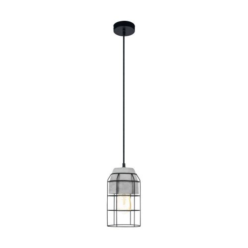 Светильник подвесной Consett 49783 Eglo серый 1 лампа, основание чёрное в стиле лофт современный 