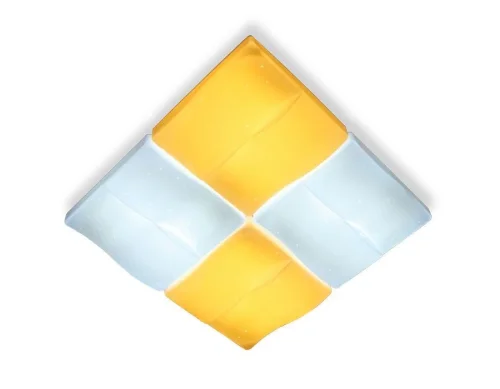 Светильник потолочный LED с пультом Orbital Parus FP2382 WH 128W D500*500 Ambrella light белый на 1 лампу, основание белое в стиле современный хай-тек квадраты
