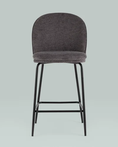 Стул полубарный Echo, темно-серый УТ000038597 Stool Group, серый/шенилл, ножки/металл/чёрный, размеры - ***** фото 3