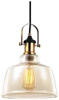 Светильник подвесной лофт 391-506-01 Velante янтарный прозрачный 1 лампа, основание чёрное в стиле лофт 