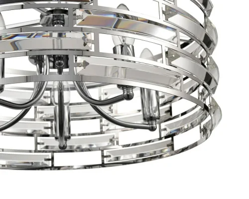 Люстра подвесная Brianna VL3083P05 Vele Luce прозрачная хром на 5 ламп, основание хром в стиле арт-деко  фото 3