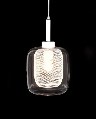 Светильник подвесной Bessa LDP 11337 WT Lumina Deco прозрачный белый 1 лампа, основание белое в стиле современный лофт  фото 4