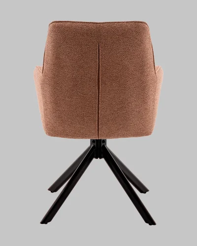 Стул обеденный Edme,  коралловый УТ000040786 Stool Group, коричневый/рогожка, ножки/металл/чёрный, размеры - *860**** фото 5