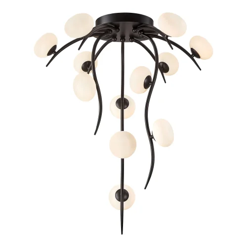 Люстра потолочная LSP-8940 Lussole белая на 12 ламп, основание чёрное в стиле современный флористика 