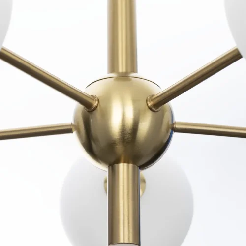 Люстра на штанге Tonga CL212153 Citilux белая на 5 ламп, основание бронзовое в стиле современный молекула шар фото 8