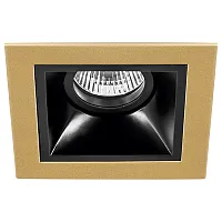 Светильник точечный Domino Quadro D51307 Lightstar чёрный золотой 1 лампа, основание золотое в стиле хай-тек современный квадратный
