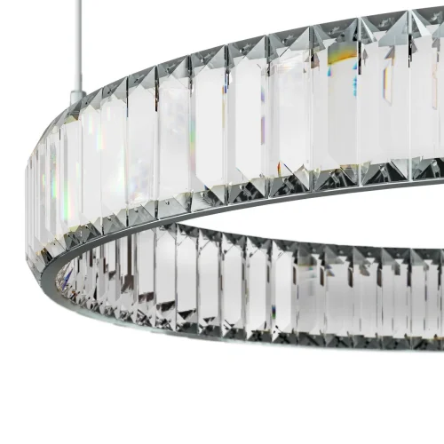 Светильник подвесной LED Crystal ring 10135/600 Chrome LOFT IT прозрачный 1 лампа, основание хром в стиле современный кольца фото 3