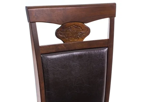 Деревянный стул Luiza dirty oak / dark brown 1995 Woodville, коричневый/искусственная кожа, ножки/дерево/коричневый, размеры - ****430*520 фото 7