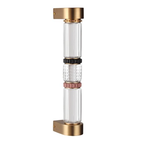 Бра LED Collier 5455/12WL Odeon Light прозрачный на 1 лампу, основание латунь античное бронза в стиле современный 