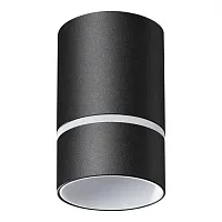 Светильник накладной Elina 370731 Novotech чёрный 1 лампа, основание чёрное в стиле хай-тек современный круглый