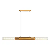 Светильник подвесной Blount LSP-8789 Lussole прозрачный 2 лампы, основание бронзовое в стиле хай-тек современный линейный