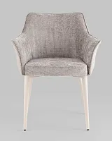 Стул обеденный Feston, слоновая кость, букле с экокожей УТ000039028 Stool Group, бежевый/экокожа букле, ножки/металл/белый, размеры - *780****
