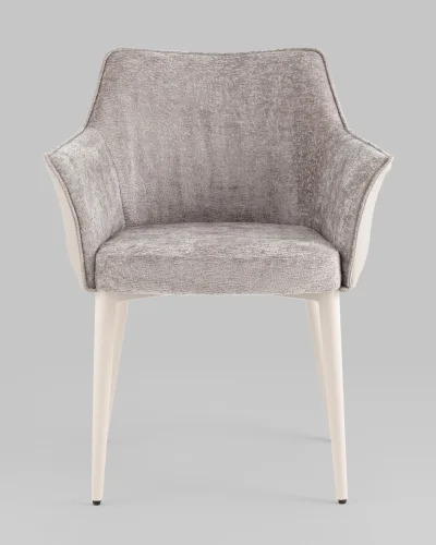 Стул обеденный Feston, слоновая кость, букле с экокожей УТ000039028 Stool Group, бежевый/экокожа букле, ножки/металл/белый, размеры - *780****