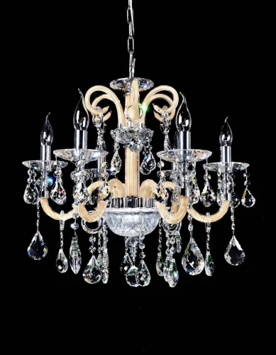 Люстра подвесная Denica LDP 66249-6 WT Lumina Deco серебряная на 6 ламп, основание хром в стиле классический фото 3