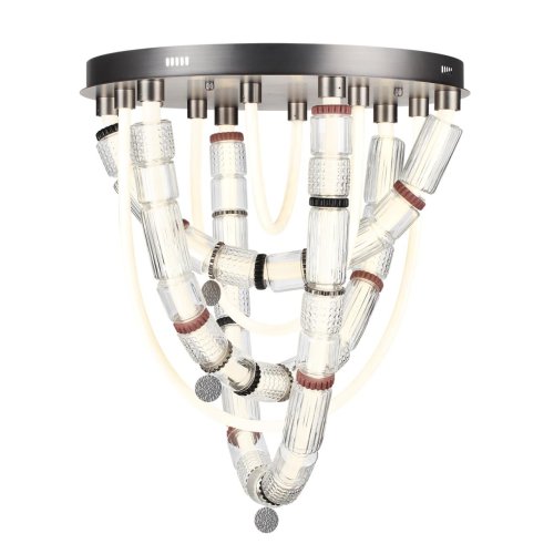 Люстра потолочная LED Collier 5456/80CL Odeon Light прозрачная на 1 лампу, основание никель серое в стиле современный фото 4 Люстра потолочная LED Collier 5456/80CL Odeon Light прозрачная на 1 лампу, основание никель серое в стиле современный фото 4