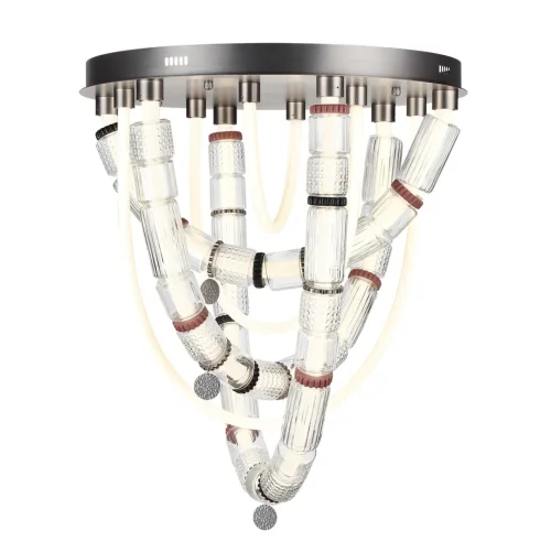 Люстра потолочная Collier 5456/80CL Odeon Light прозрачная на 1 лампу, основание никель серое в стиле современный фото 4