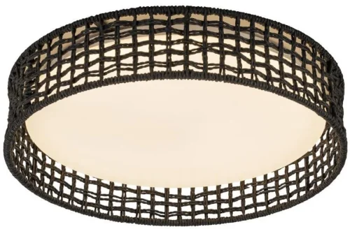 Люстра потолочная LED с пультом Conrad 4750-4C F-promo белая чёрная на 1 лампу, основание чёрное в стиле современный с пультом
