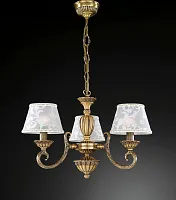Люстра подвесная  L 8270/3 Reccagni Angelo белая на 3 лампы, основание античное бронза в стиле классический 