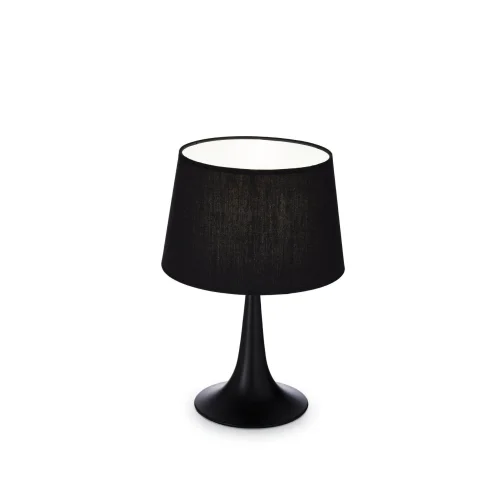 Настольная лампа LONDON TL1 SMALL NERO Ideal Lux чёрная на 1 лампу, основание чёрное металл в стиле современный 