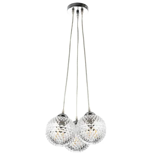 Светильник подвесной Gelato A9508SP-3CC Arte Lamp прозрачный на 3 лампы, основание хром в стиле современный шар