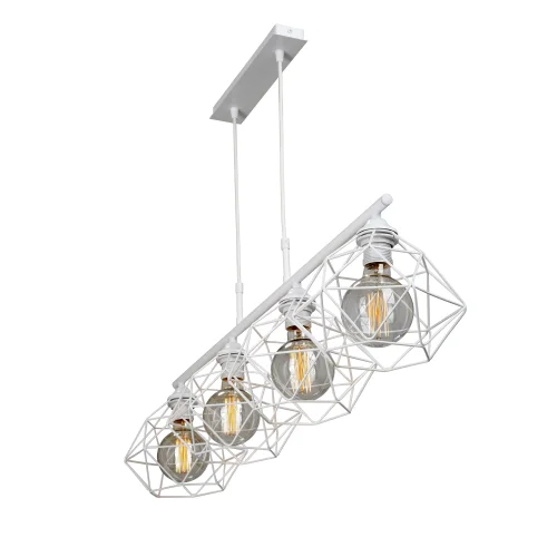 Светильник подвесной V4269-0/4S Vitaluce без плафона на 4 лампы, основание белое в стиле лофт фото 3