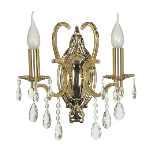 Бра хрустальный Pisani E 2.1.2.601 G Arti Lampadari без плафона на 2 лампы, основание золотое в стиле классический 