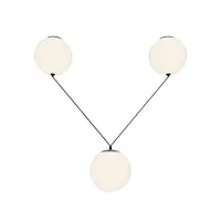 Светильник подвесной LED Twins MOD427PL-L30B3K Maytoni белый на 1 лампу, основание чёрное в стиле современный шар
