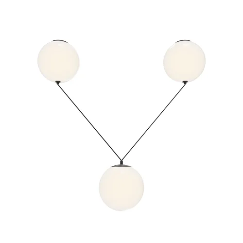 Светильник подвесной LED Twins MOD427PL-L30B3K Maytoni белый на 1 лампу, основание чёрное в стиле современный шар