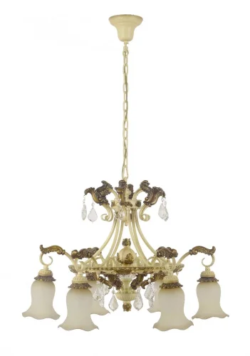 Люстра подвесная Gradara E 1.1.6.600 CA Dio D'Arte белая на 6 ламп, основание золотое жёлтое в стиле классика 