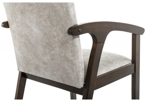 Деревянный стул Lono tobacco / light grey 11387 Woodville, серый/ткань, ножки/дерево/коричневый, размеры - ****550*610 фото 7
