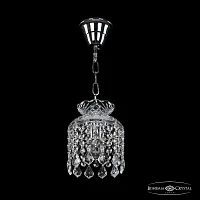 Светильник подвесной 14781/15 Ni Leafs Bohemia Ivele Crystal прозрачный 1 лампа, основание никель в стиле классический leafs