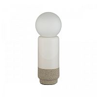 Настольная лампа Himiko 5669/1T Lumion белая 1 лампа, основание бежевое серое керамика в стиле современный 