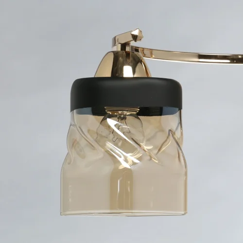 Светильник потолочный Тетро 673016903 DeMarkt янтарный 3 лампы, основание золотое в стиле современный  фото 4