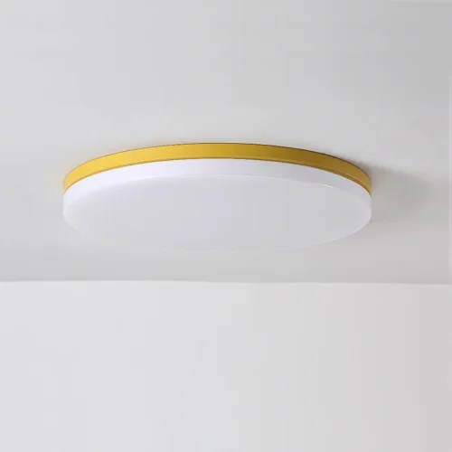 Светильник потолочный DISC HALF D48 Yellow 193130-26 ImperiumLoft белый на 1 лампу, основание жёлтое в стиле современный 