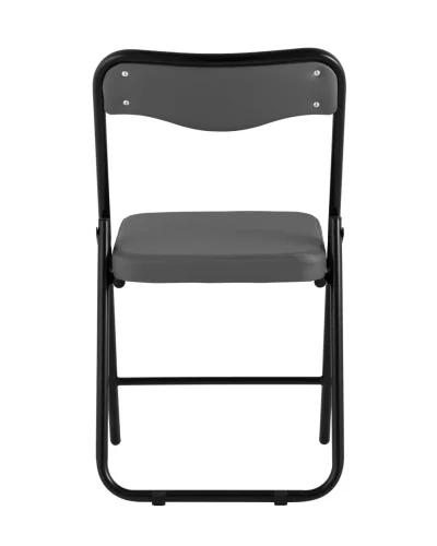 Складной стул Джонни экокожа серый каркас черный матовый УТ000035362 Stool Group, чёрный/экокожа, ножки/металл/чёрный, размеры - ****450*495 фото 5