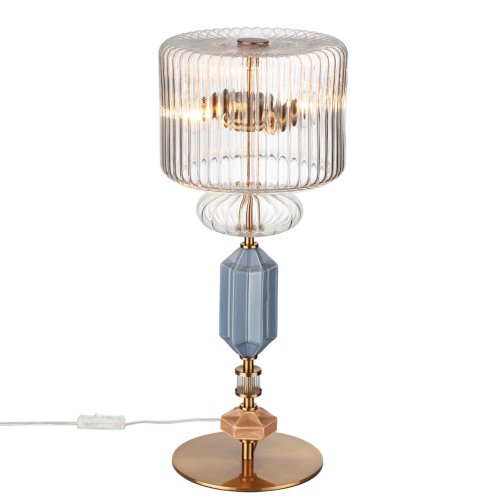 Настольная лампа Terra 5414/2TA Odeon Light прозрачная на 2 лампы, основание латунь античное бронза керамика металл в стиле классический современный фото 3