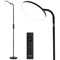 Торшер LED с пультом Solo CL804061 Citilux с пультом белый на 1 лампу, основание чёрное в стиле современный 