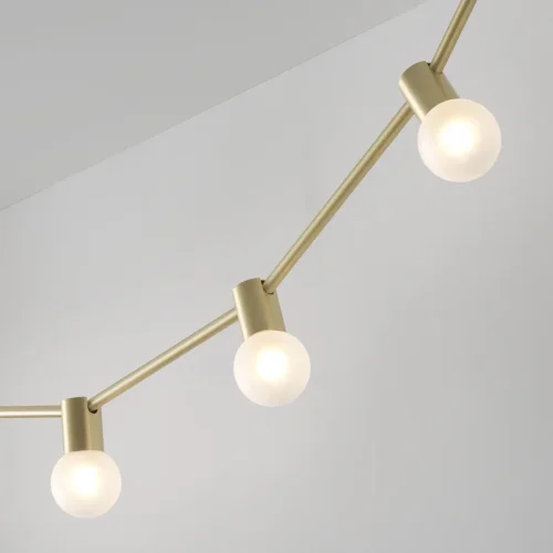 Подвесной рядный светильник RIVIERE 101981-26 ImperiumLoft золотой на 5 ламп, основание золотое в стиле современный фото 4