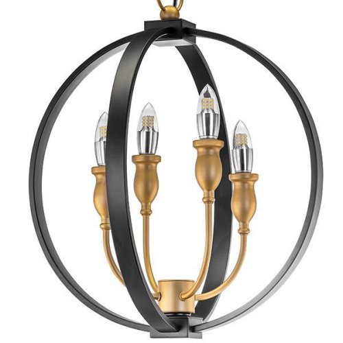 Люстра подвесная Cero 731247 Lightstar чёрная золотая на 4 лампы, основание чёрное в стиле современный  фото 2