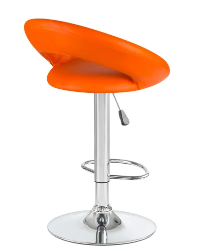 Стул барный 5001-LM MIRA,  цвет сиденья оранжевый, цвет основания хром Dobrin, оранжевый/экокожа, ножки/металл/хром, размеры - 790*1020***535*470 фото 4