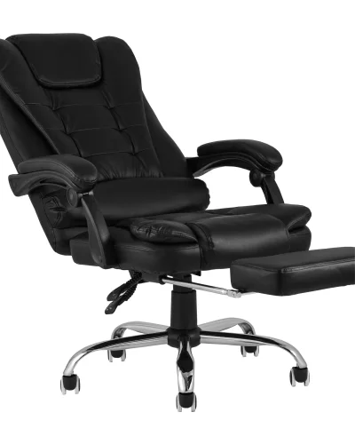 Кресло руководителя TopChairs President, черное УТ000001955 Stool Group, чёрный/экокожа, ножки/металл/хром, размеры - ****690*710 фото 3