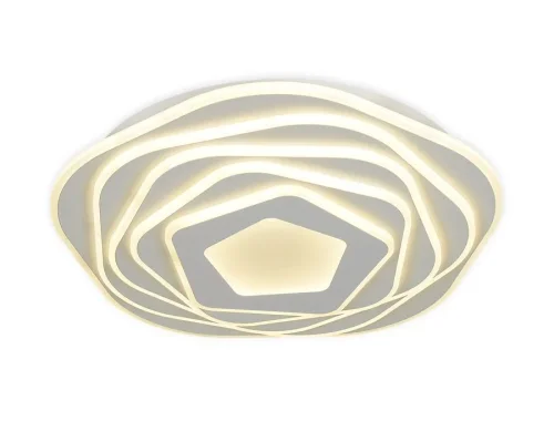 Люстра потолочная LED с пультом FA814 Ambrella light белая на 1 лампа, основание белое в стиле хай-тек с пультом квадраты фото 3