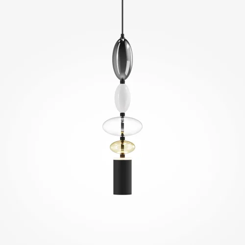 Светильник подвесной Monochrome MOD071PL-L8B3K3 Maytoni прозрачный чёрный 1 лампа, основание чёрное в стиле современный арт-деко выдувное фото 4