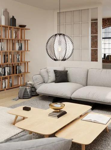 Светильник подвесной Waverton 44005 Eglo белый чёрный на 1 лампу, основание чёрное в стиле фото 6