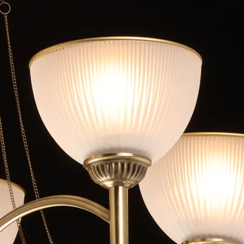 Люстра подвесная Олимп 318015305 MW-Light белая на 5 ламп, основание латунь бронзовое в стиле классический кантри  фото 4