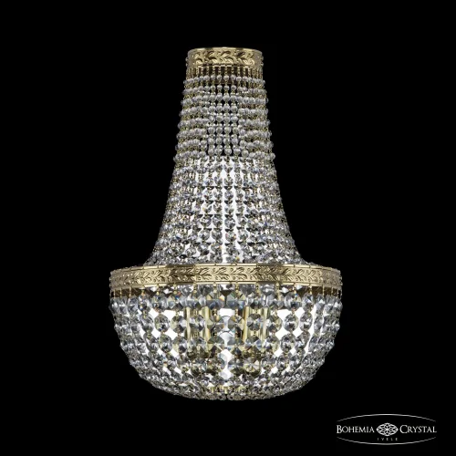 Бра 19111B/H2/25IV G Bohemia Ivele Crystal прозрачный на 3 лампы, основание золотое в стиле классика sp
